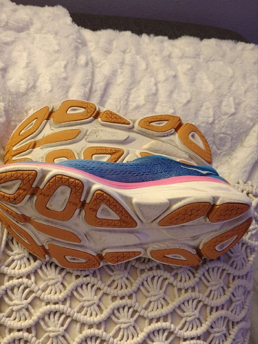 Hoka Women's Blue & Pink Bondi 8 Running Sneakers